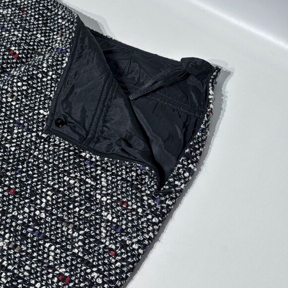 Lafayette 148 New York Black Wool Blend Tweed Style Pencil Skirt Women's Size 4 - Picture 5 of 11